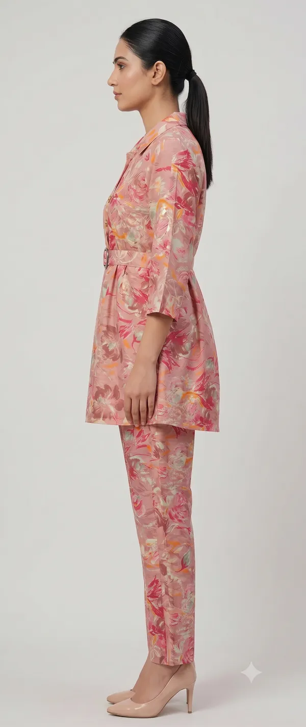 Pink_Floral_Print_Collared_Co-Ord_Set_For_Women_&_Girls