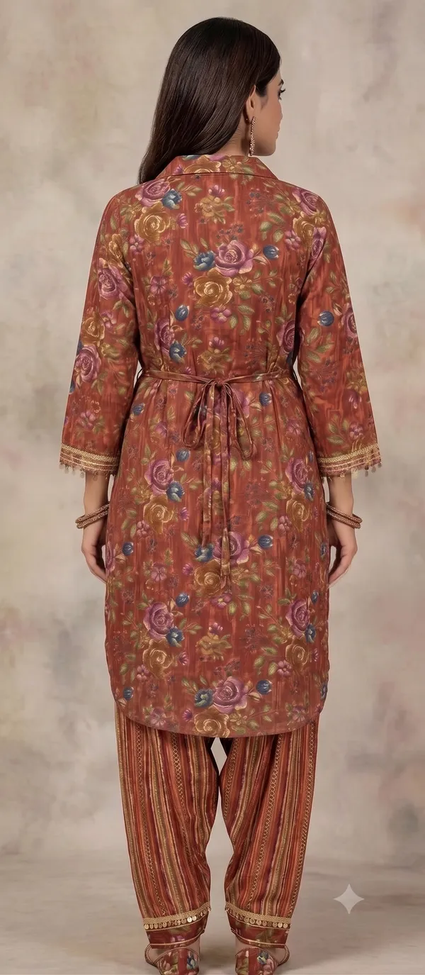 Maroon_Floral_Print_Afghani_Kurti_Salwar_Set_For_Women_&_Girls