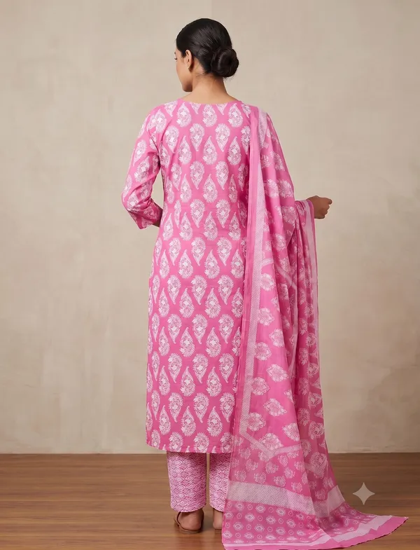 Pink_Printed_Straight_Kurta_Pant_Set_For_Women_&_Girls