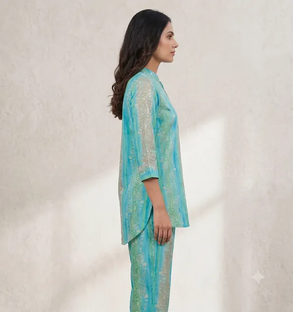 Turquoise_Floral_Print_Co-Ord_Set_For_Women_&_Girls