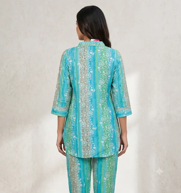 Turquoise_Floral_Print_Co-Ord_Set_For_Women_&_Girls