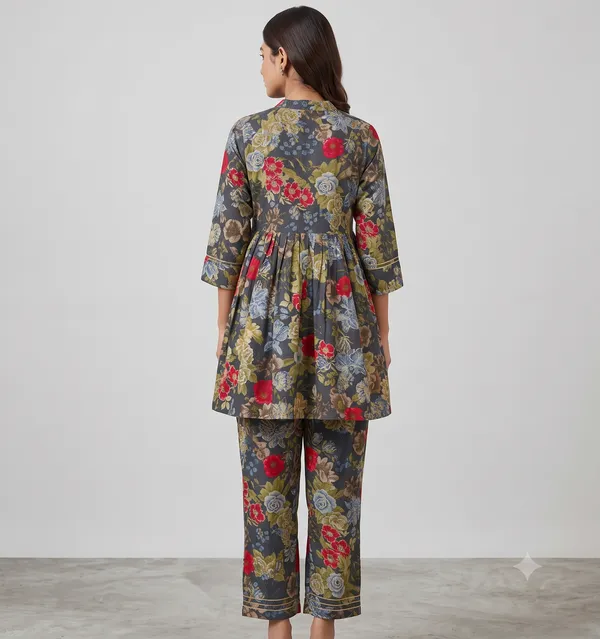 Red_Floral_Collared_Co-Ord_Set_For_Women_&_Girls
