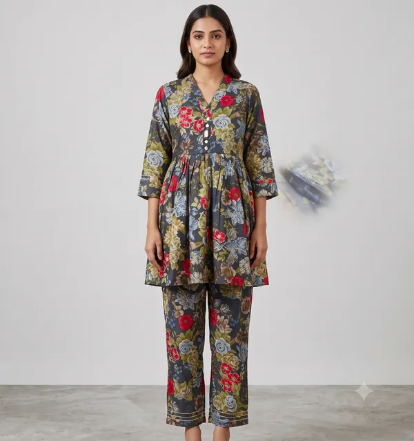 Red_Floral_Collared_Co-Ord_Set_For_Women_&_Girls