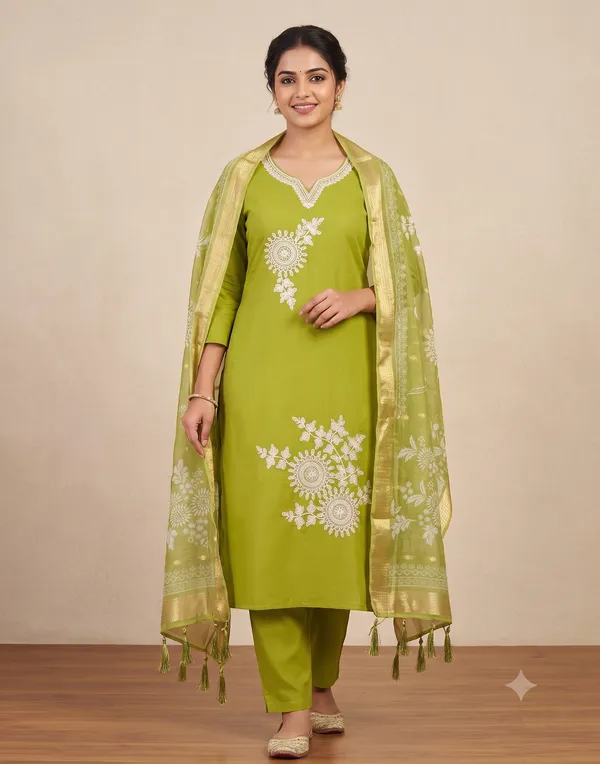 Green_Embroidered_Kurta_Pant_Dupatta_Set_For_Women_&_Girls