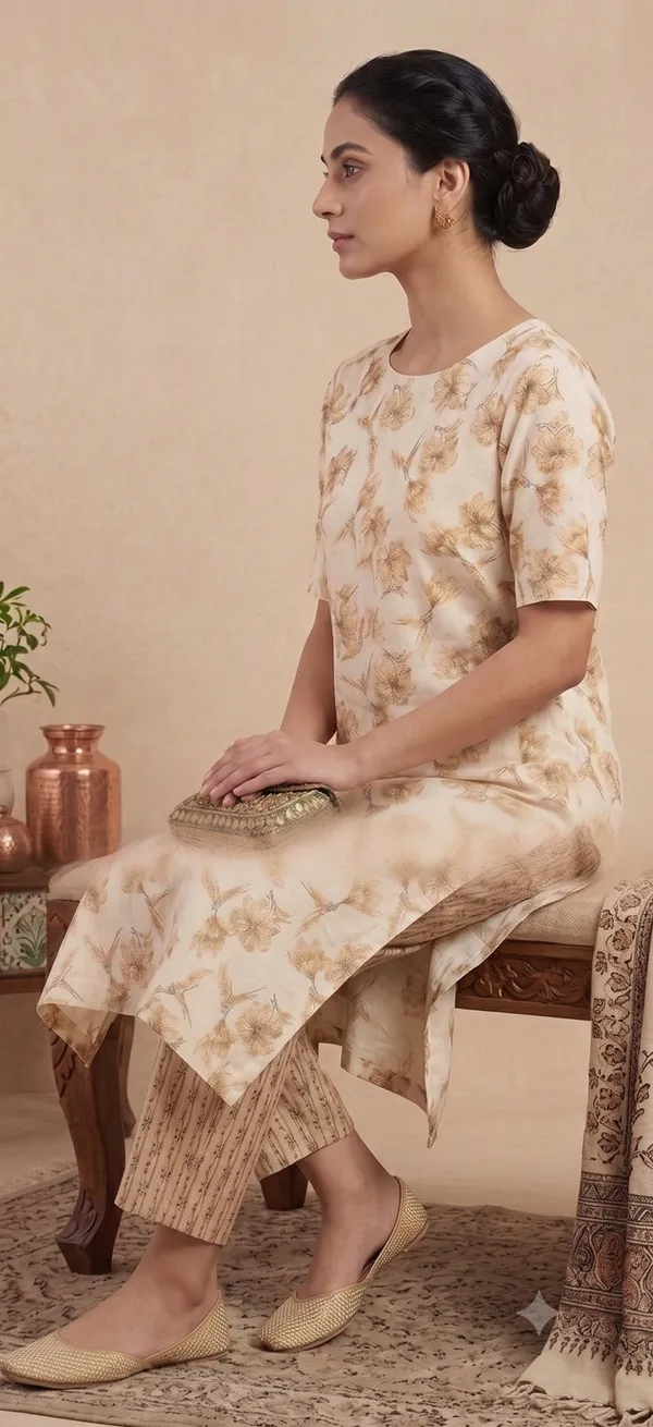 Off_White_Cotton_Straight_Kurti_Pant_Set_For_Women