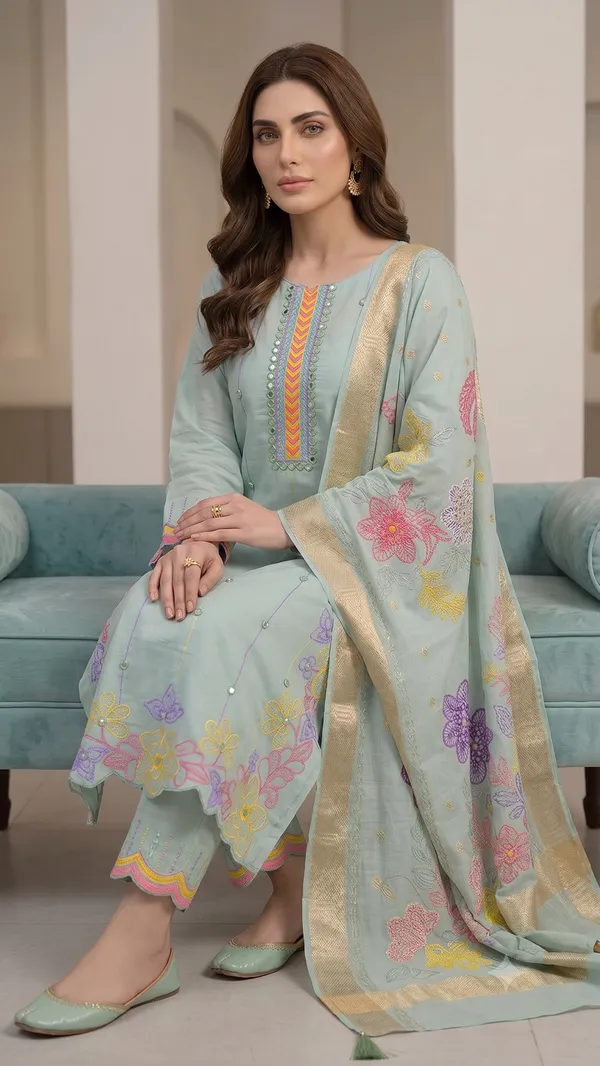 Mint_Green_Floral_Kurta_Pant_Dupatta_Set_For_Women_&_Girls