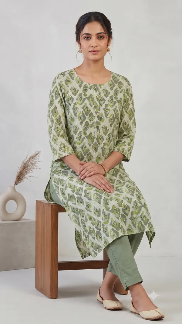 Green_Printed_Straight_Kurta_For_Women_&_Girls
