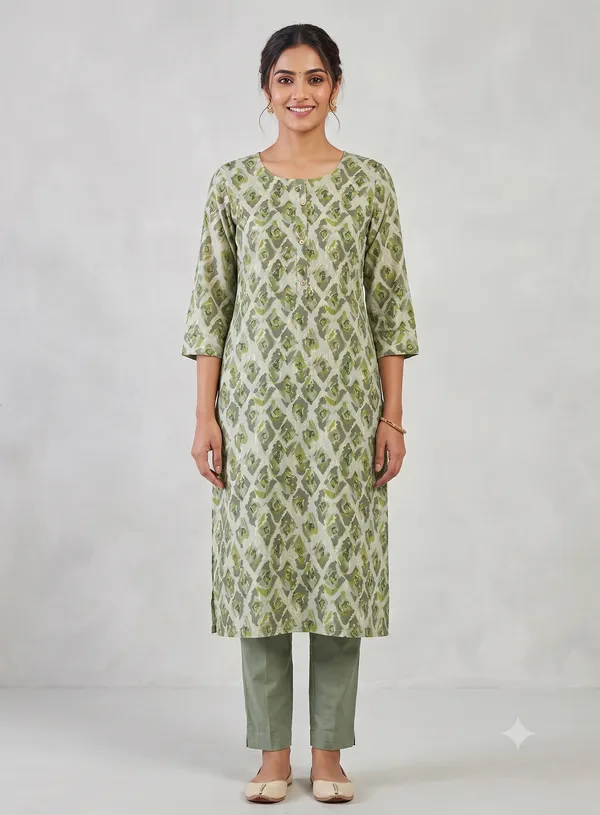 Green_Printed_Straight_Kurta_For_Women_&_Girls