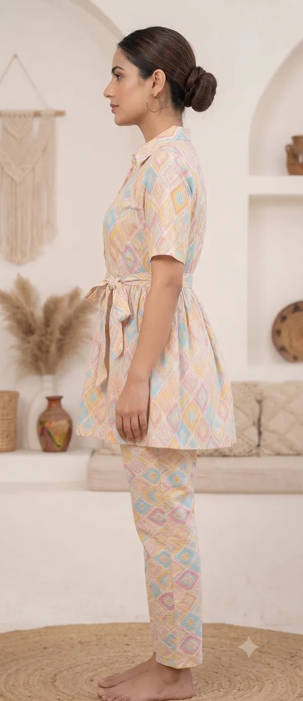 Multicolor_Geometric_Print_Flared_Co-Ord_Set_For_Women_&_Girls