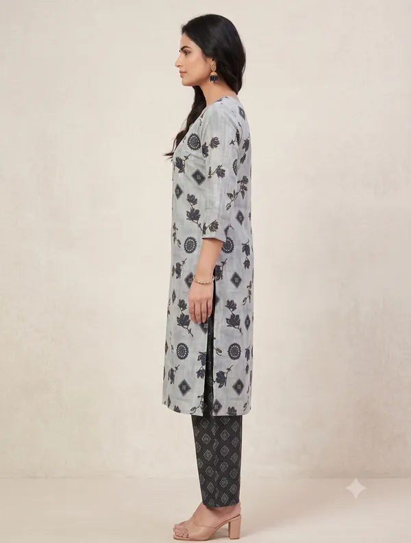 Light_Grey_Printed_Straight_Kurta_Pant_Set_For_Women_&_Girls
