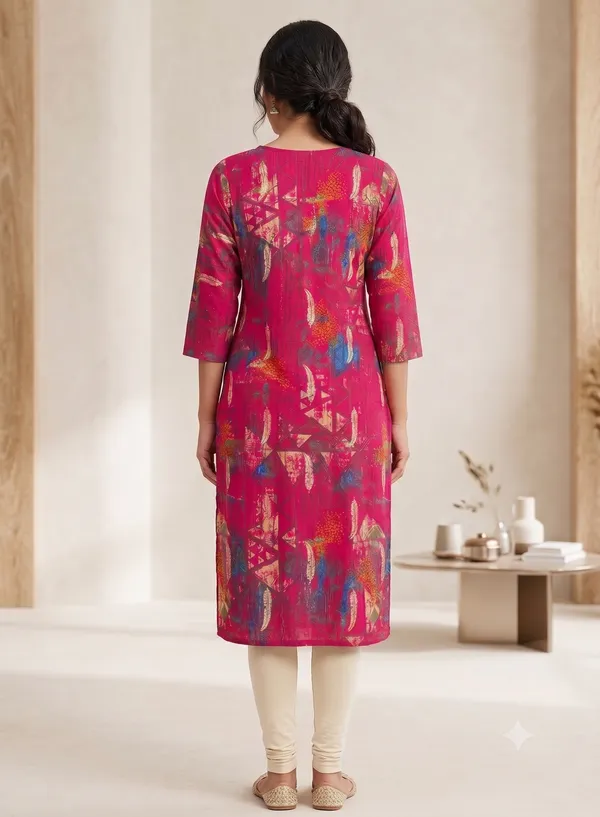 Magenta_Printed_Kurti_For_Women_&_Girls