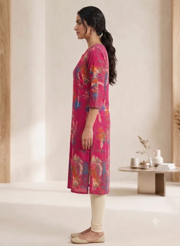 Magenta_Printed_Kurti_For_Women_&_Girls