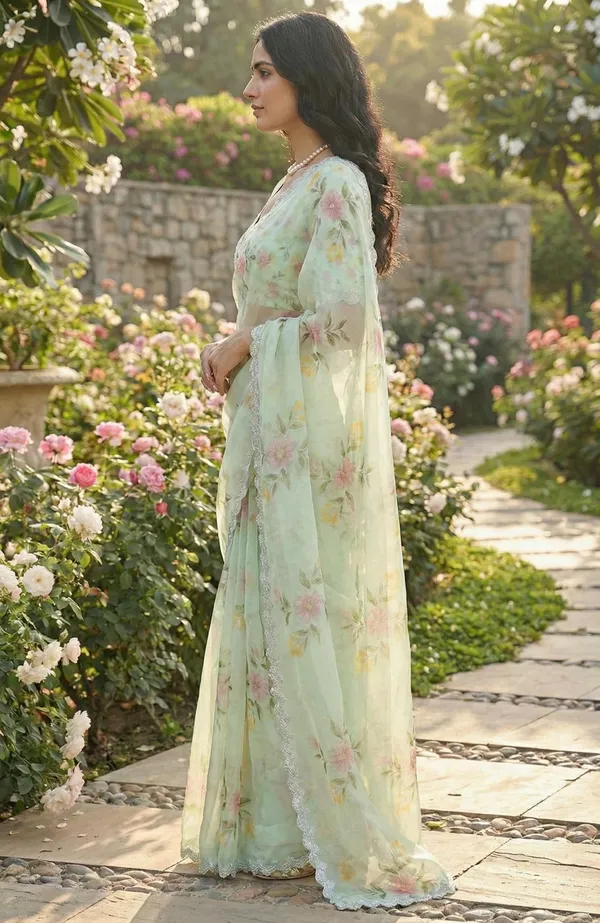 Mint_Green_Georgette_Saree_For_Women