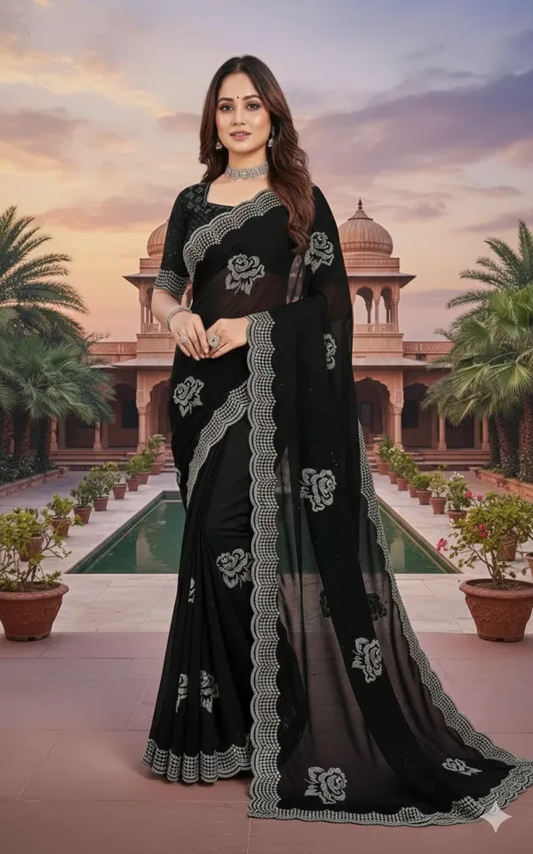 Black_Georgette_Saree_For_Women