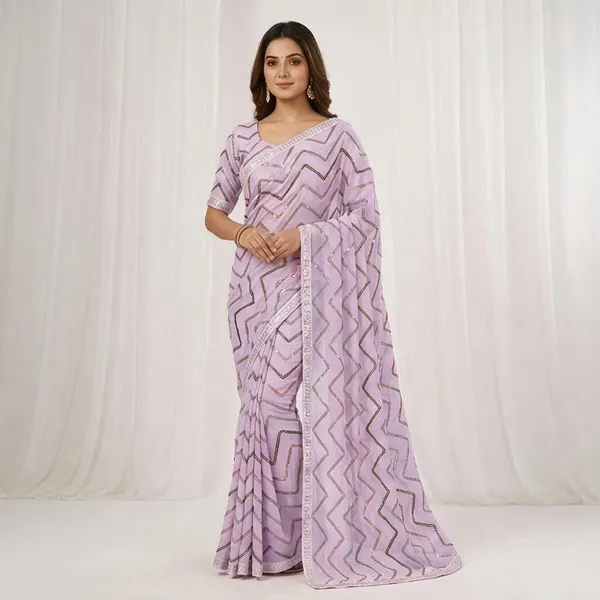 Lavender_Georgette_Saree_For_Women