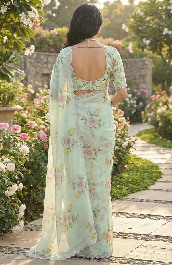 Mint_Green_Georgette_Saree_For_Women