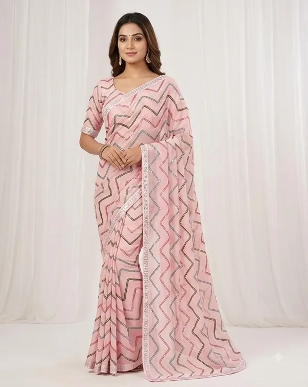 Pink_Georgette_Saree_For_Women