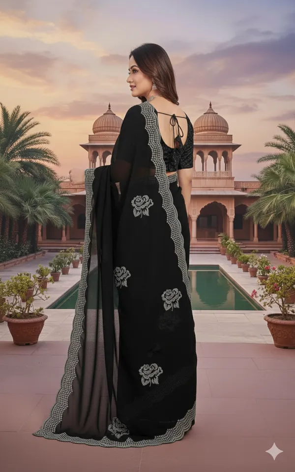 Black_Georgette_Saree_For_Women