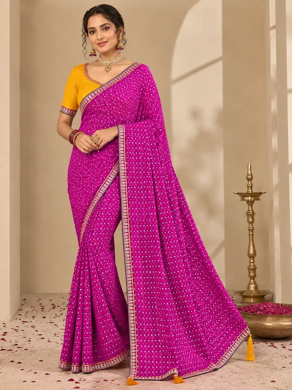 Magenta_Georgette_Saree_For_Women