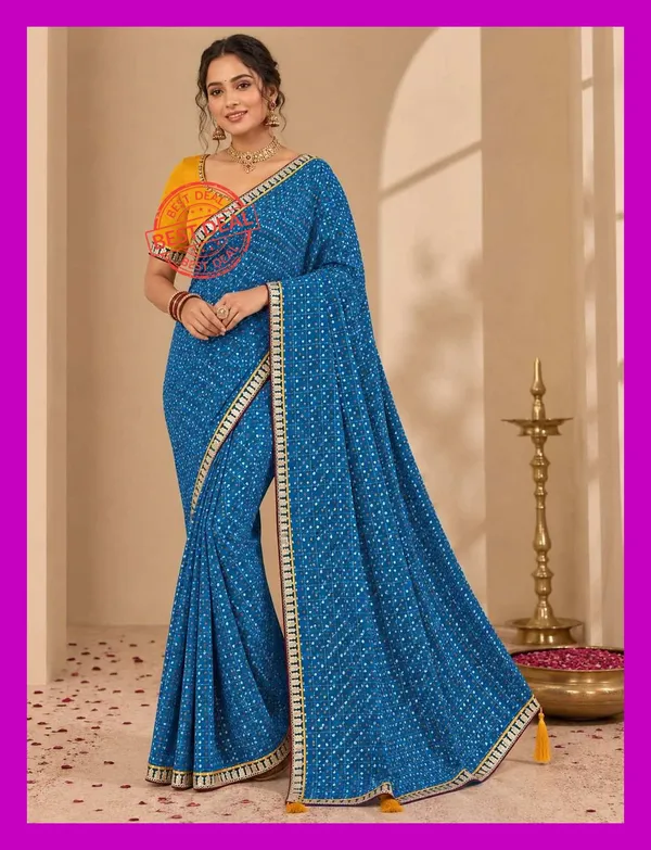 Blue_Georgette_Saree_For_Women