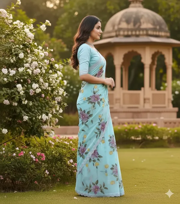 Light_Blue_Georgette_Saree_For_Women
