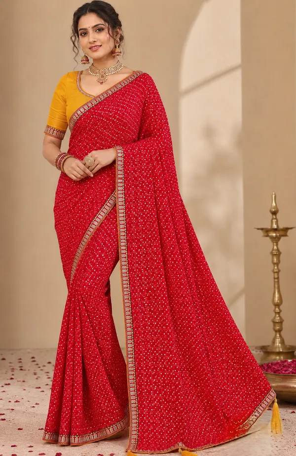 Red_Georgette_Saree_For_Women