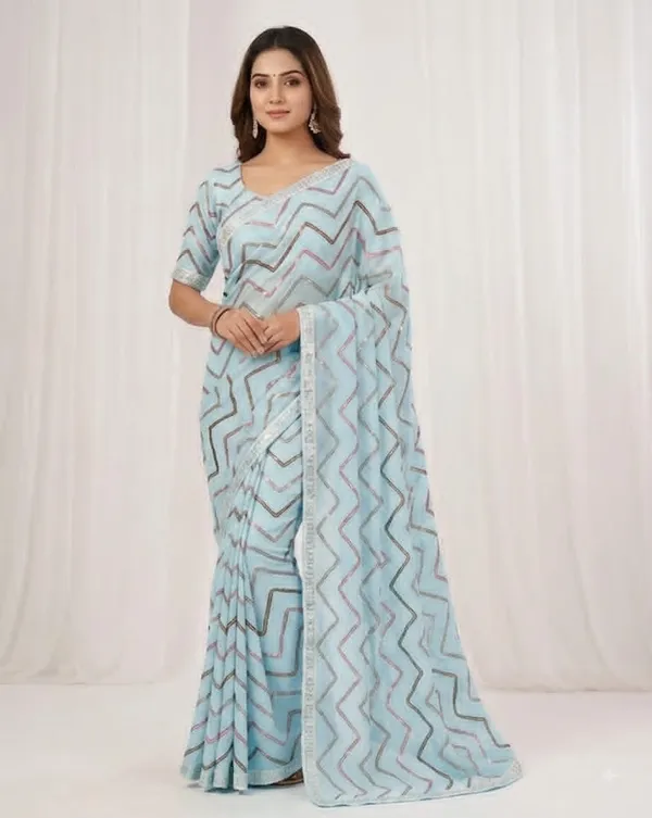 Light_Blue_Georgette_Saree_For_Women
