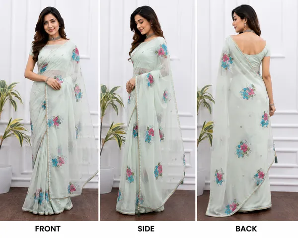 Mint_Georgette_Saree_For_Women