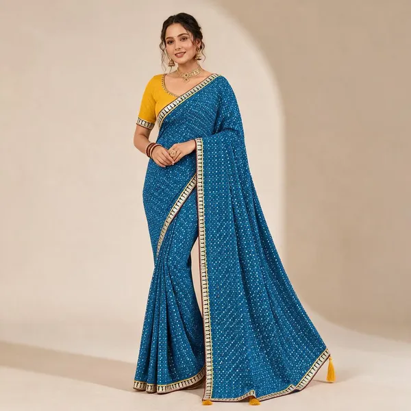 Blue_Georgette_Saree_For_Women