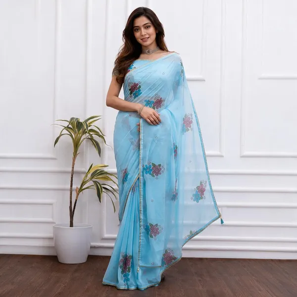 Light_Blue_Georgette_Saree_For_Women