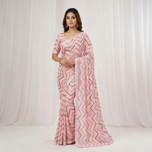 Pink_Georgette_Saree_For_Women