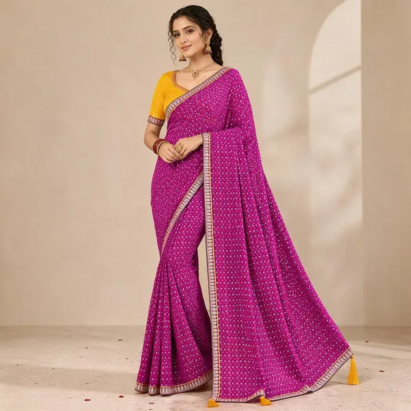 Magenta_Georgette_Saree_For_Women