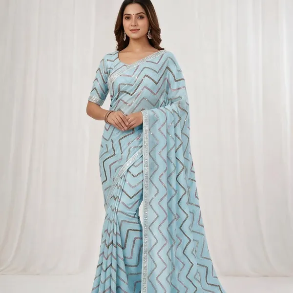 Light_Blue_Georgette_Saree_For_Women