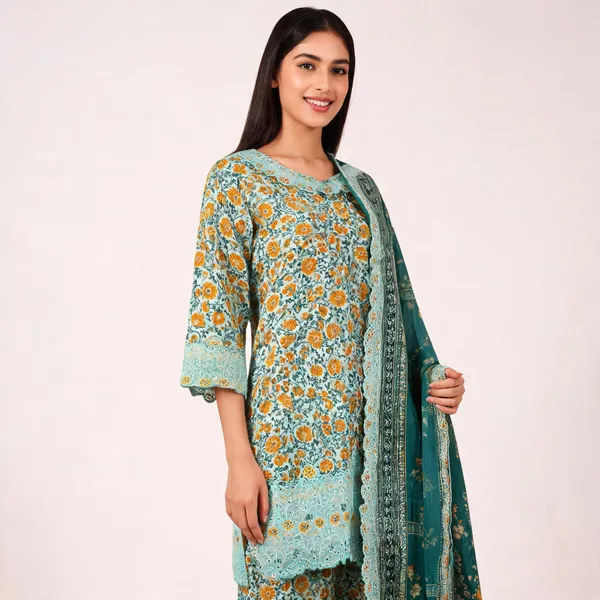 Teal_Lawn_Printed_Straight_Floral_Suit_Set_For_Women