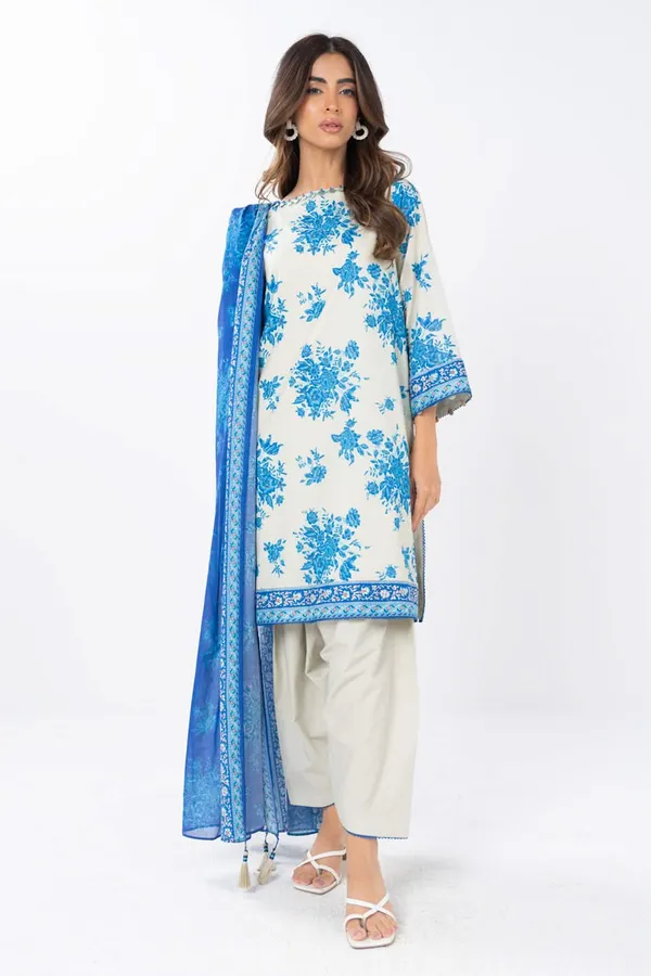 Blue_Floral_Print_Straight_Kurta_Set_for_Women