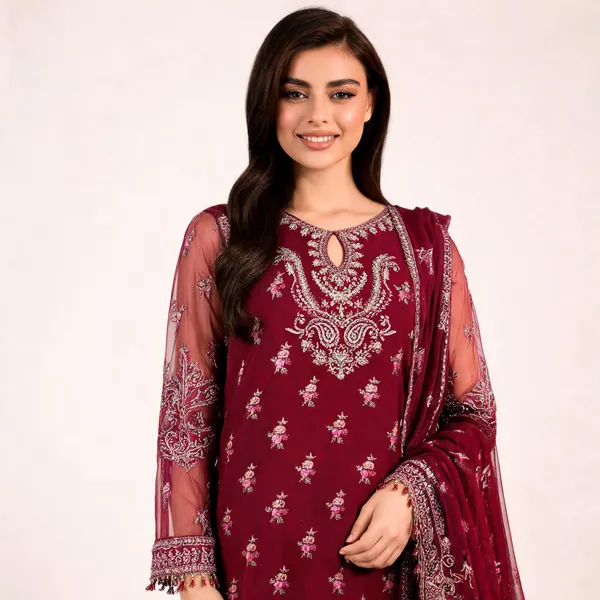 Maroon_Chiffon_Embroidered_Unstitched_Straight_Suit_Set_For_Women