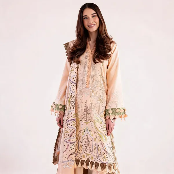 Peach_Lawn_Printed_Unstitched_Suit_Set_For_Women