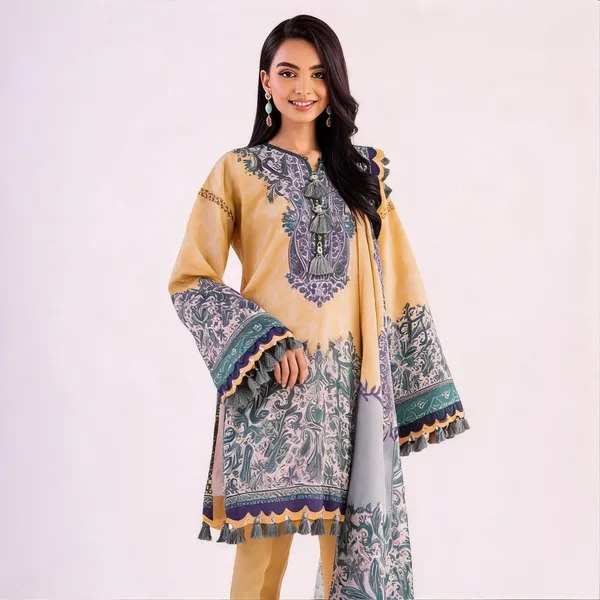 Yellow_Lawn_Unstitched_Printed_Kurta_Suit_Set_For_Women