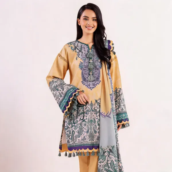 Yellow_Lawn_Unstitched_Printed_Kurta_Suit_Set_For_Women