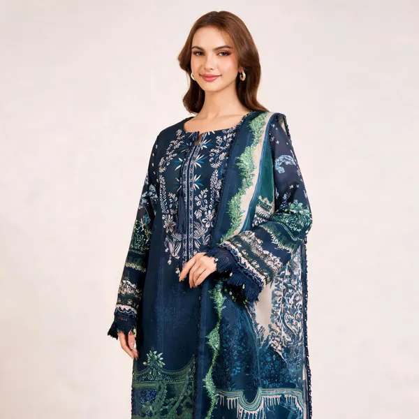 Navy_Lawn_Chiffon_Stitched_Printed_Ethnic_Suit_Set_For_Women