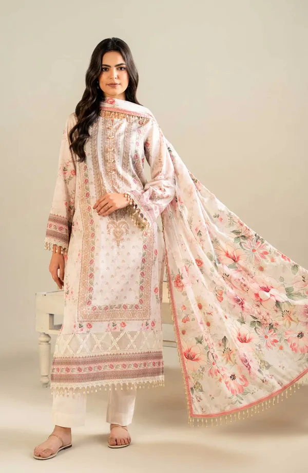 Cream_Floral_Printed_Kurta_Set_With_Dupatta_for_Women