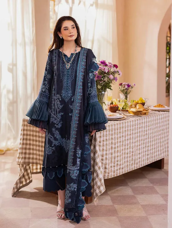 Navy_Printed_Flared_Kurta_for_Women