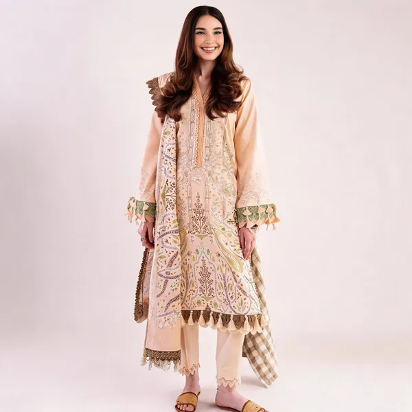 Cream_Lawn_Unstitched_Printed_Straight_Kurta_Set_For_Women
