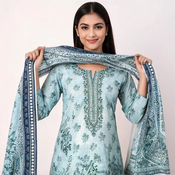 Light_Green_Lawn_Floral_Printed_Unstitched_Suit_Set_For_Women