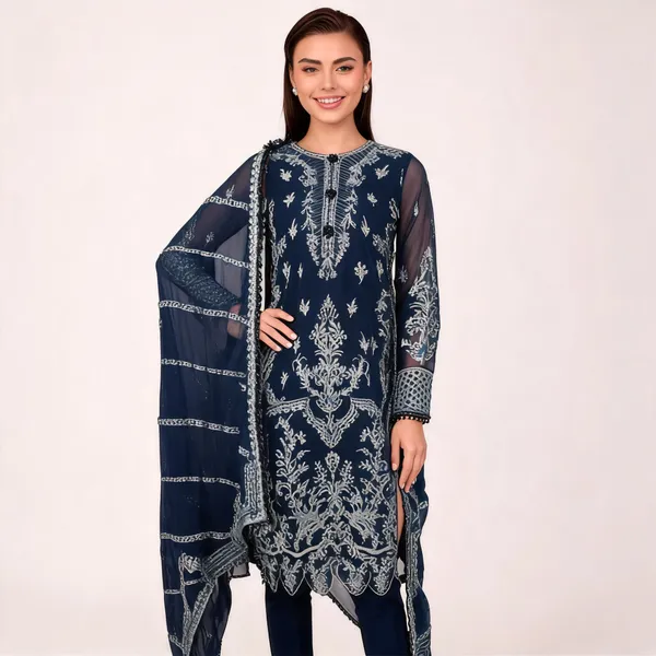 Navy_Chiffon_Unstitched_Embroidered_Suit_Set_For_Women