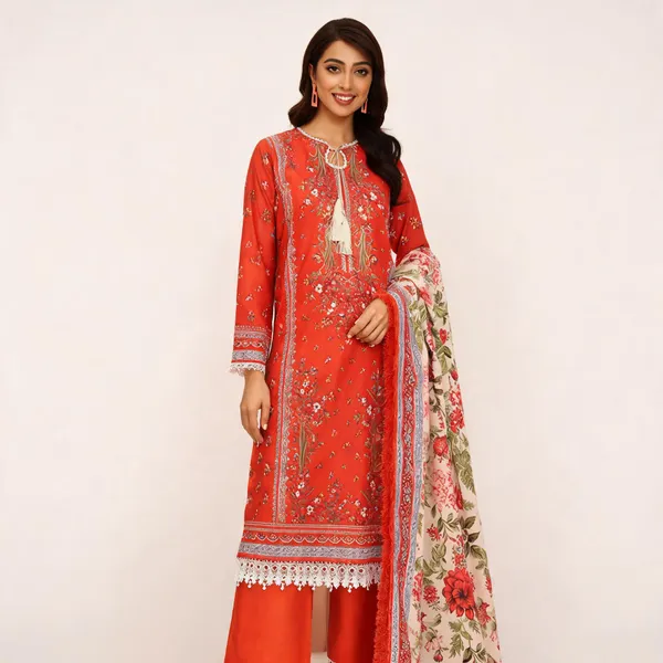Red_Lawn_Printed_Unstitched_Straight_Kurta_Set_For_Women