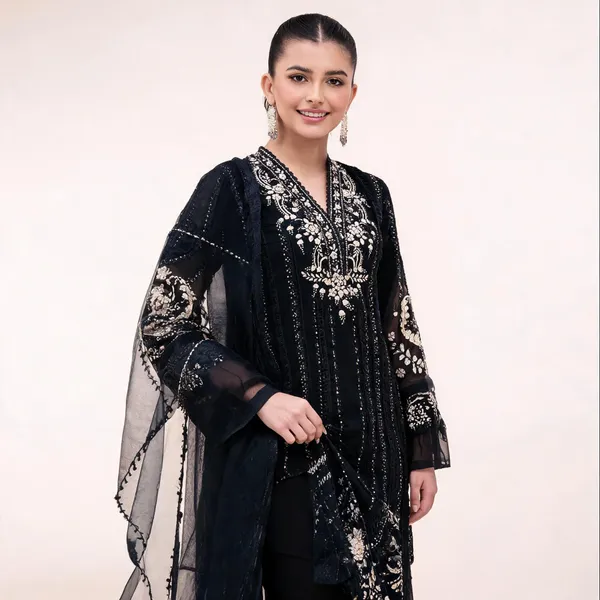 Black_Chiffon_Straight_Embroidered_Kurta_Suit_Set_For_Women