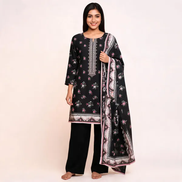 Black_Lawn_Floral_Printed_Unstitched_Suit_Set_For_Women