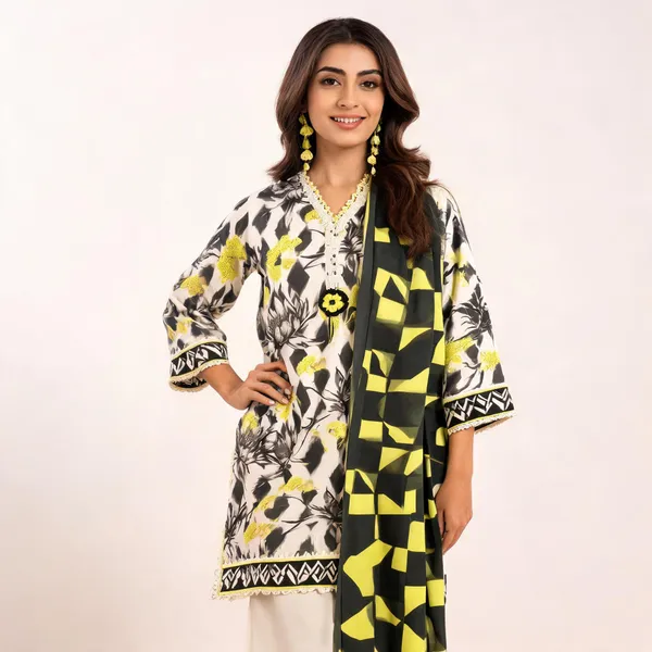 Beige_Printed_Lawn_Unstitched_Floral_Geometric_Suit_Set_For_Women