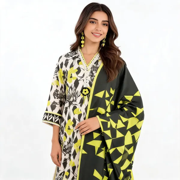 Beige_Printed_Lawn_Unstitched_Floral_Geometric_Suit_Set_For_Women